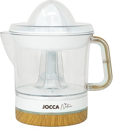 JOCCA - Presse-Agrumes Électrique Sweet Pink Line| 0.7 Litres| Double Rotation| Fonction Pression| Détachable pour le Nettoyage| Puissance 40W (Blanc)