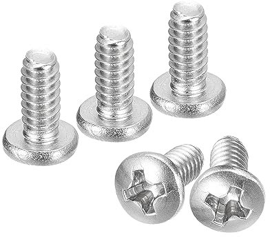 sourcing map #6-32x5/16 Poêle Tête Machine Vis, 304 Inox Acier 18-8 Vis, Phillips Lecteur, Entièrement Fileté, Lumineux Finition, Paquet de 50