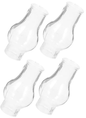 Cabilock Abat-jour en Verre Épais pour Lampe à Pétrole 4 Pièces Style Ancien