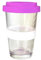 vienberg 2go Glas Trinkbecher mit Deckel | Swiss Made | Glas Kaffeebecher, Smoothie Glas Mehrwegglas, Kaffeetasse to go Becher | Blau Grün Pink | 330ml (1, Pink)