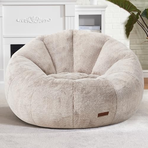 Hobestluk XXL Sitzsack Donut-Form Sofa für Erwachsene Sessel Lounge | Braun, Großer gefüllter Sitzsack mit Plüsch-Bezug, bequemer Bodenstuhl Couch Sofa zum Lesen, Entspannen im Wohnzimmer
