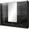 AGMAT-FURNITURE Schwebetürenschrank Bolonia 250, 3 Türen Kleiderschrank mit 1 Spiegel, Moderne Garderobe, Schrank in Größe: 255 x 225 x 61 cm