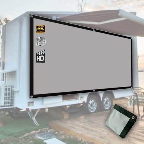 QSPNVFB Grande Pantalla De Proyector Anti-luz, Cine En Casa Pantallas De Cine Pared 40 60 100 120 Pantalla De Proyección Plegable para Camping Oficina(120 inch-16:9)