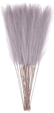 sourcing map Lot de 30 herbes de la pampa artificielles séchées - 53,3 cm - Décoration pour l'automne, la maison, le vase, la table, les décorations de mariage - Lilas