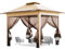 VIVOHOME Tente Écran Tonnelle Pliante Portable résistant à l'eau Barnum Pavillon de Jardin avec Moustiquaire 2 Portes à Fermeture Éclair et Sac Roulant (Beige & Marron, 3x3 m)