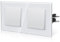 BSEED Lichtschalter Unterputz aus Glas,Normaler-Taste Schalter,Wechselschalter mit Krallen,Einfach Montage,10 Amp 250 V,NEU E-Serie,Doppelt 1 Fach 1 Weg,157mm Weiß