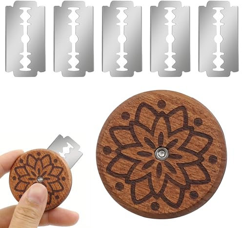 hioseyre Lame Bread Cutter with 5 Replacement Blades, Round Bread Lame, Handmade Bread Scoring Tool,Bread Scoring Knife,Bread Cutting Tool for Sourdough Bread