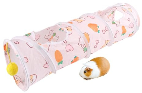 Túnel de Animales pequeños – Tubo de Dormir para Mascotas, túnel Plegable con Pelota de Juego para Gatitos de Interior, Conejos, Conejos, cobayas, Chinchillas, Ejercicio, Actividad, Juguetes