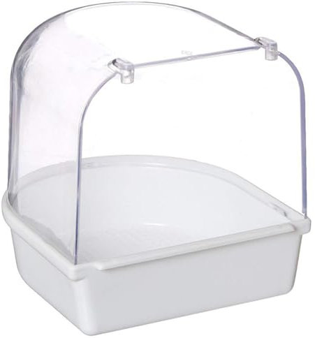 Lawnrden Baignoire pour Oiseaux pour Cage, Bain d'oiseaux, Cage en Plastique Suspendu, Accessoires multifonctionnels adaptés aux tourtereaux, pinsons, perruches, mannikin