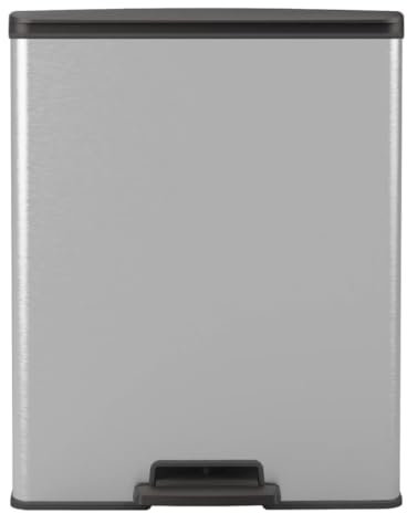 Curver Deco - Cubo de basura con pedal (65 L), color plateado