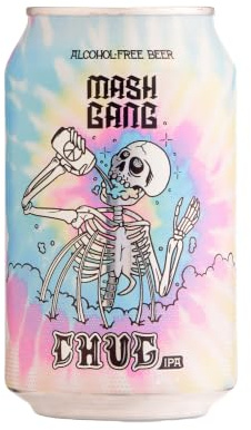 Mash Gang Chug Non Alcoholic Hazy IPA 12 Pack, Alcohol Free Craft Beer, Juicy Tropical NA Beer, 12 x 330ml