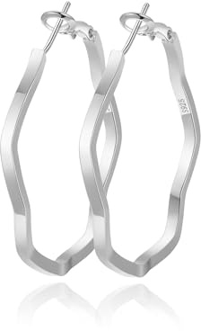RANKEEF 3 Mm Creolen Silber 14K Vergoldete Ohrringe Groß Goldene Creolen, Hypoallergene, 925 Sterling Silber Post Groß Silber Ohrringe 30/40/50/60 MM