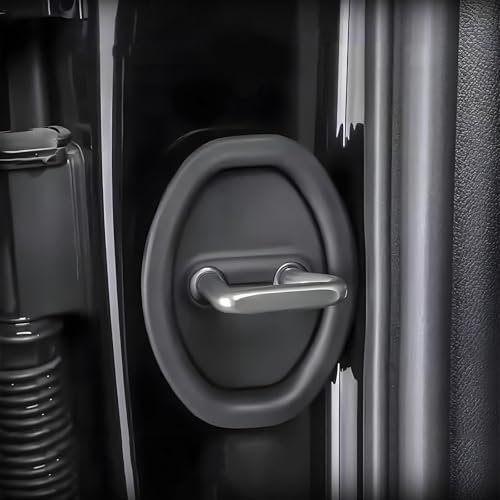 HJYOUXUAN 4 Pcs Car Door Lock Covers for Audi A6, Silicone Lock Accessories Door Lock Decoration Protective Cover Door Latch Lock Cover