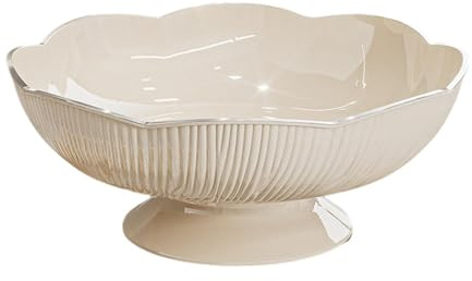 FytStycale Corbeille à Fruits Coupe sur Pied Panier de Rangement Bol de Service et Présentoir Moderne Léger pour Fruits et Bonbons Convient pour La Salle à Mang, Blanc Crème