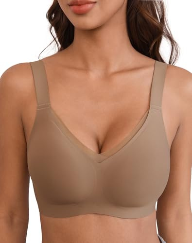 INNERSY Women's Bras Non Wired Seamless Bralettes Full Coverage Padded Bra | Adjustable Straps Everyday Bralettes, Elegant Tulle Trimmings, Full-cup Tops, Daily Comfort Underwear, Includes an Extender
