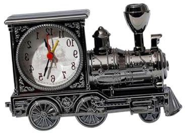 BESPORTBLE Kreativer Eisenbahn Wecker Zufälliger Stil als Lustige Tischdekoration Leichte Abs Quarz Uhr in Schwarz für Schlafzimmer und Studentenzimmer