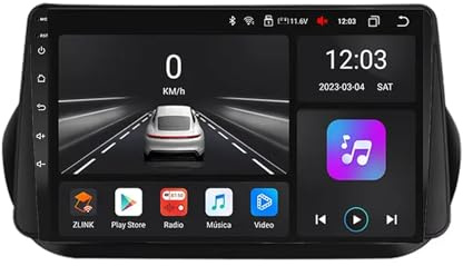 WOMGKDA 9 inch Car Stereo Android 15 Touch Screen Car Radio for Peugeot Bipper 2008-2017 with Mirror Link/SWC/BT/FM Radio Camera Wireless Double Din Car Stereo Wifi RDS EQ 32(C1 4+64G)