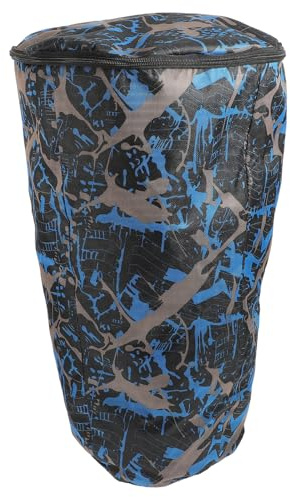 Toyvian Djembe Tasche mit Großer Kapazität aus Oxford Stoff und PVC Atmungsaktive Afrikanische Trommeltasche im Einzigartigen Blauen Camouflage Design für Handtrommeln