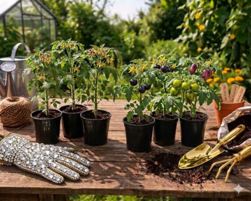 6er Set Tomatenpflanzen Raritäten – Historische Tomaten – Kräftige Jungpflanzen im 12cm Topf – Ohne Pestizide & Nachhaltig gezogen – Premium Tomatenset für Garten & Balkon