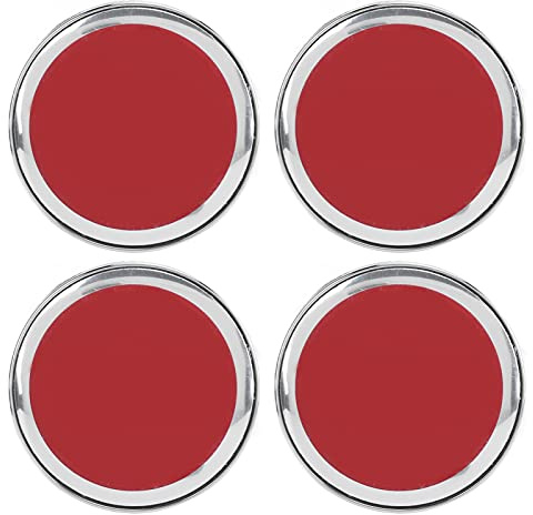 4PCS Auto Wheel Hub Cover Replacement for 500 (2007–2023), Aluminum Alloy & ABS Wheel Center Cap with Scratch - Protective Film, Glossy Finish, All - Weather Resistant (Rot)
