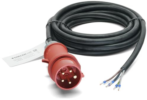 CEE-Anschlusskabel 400V/16A IP44 Gummi H07RN-F 5x2,5 mm² mit Stecker/freies Ende 5-polig 2m