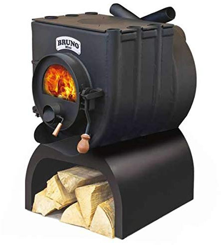 Werkstattofen Bruno Mini II mit Herdplatte - 9 kW Warmluftofen - Top Qualität - hochwertiger Stahl - Zulassung für Deutschland und Schweiz - BimSchV (Untergestell Move, ohne Seitenverkleidung)