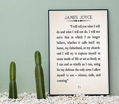 WallBuddy James Joyce Buch Seite Zitat A Portrait of the Artist as a Young Man Joyce Literature (12,7 x 17,8 cm, elfenbeinfarben)