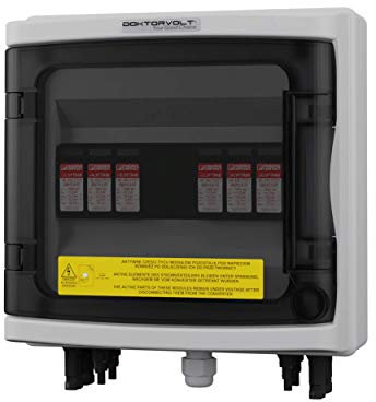 Doktorvolt Stromverteiler Für Solarmodule Photovoltaik Anschlusskasten DC 1000V T1 T2 2 Strings 4mm Connector Überspannungsschutz