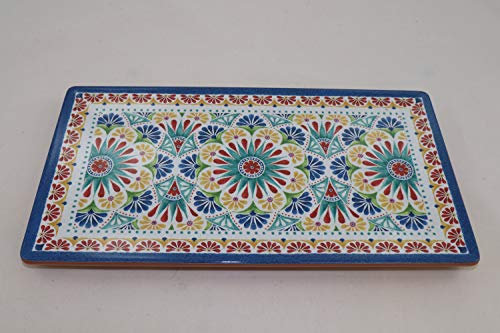 APS 84682 GN 1/3 Tablett Arabesque, 32,5 x 17,6 cm, Höhe 2 cm, Melamin, Dekor/Terracottaoptik, Antirutsch-Füße