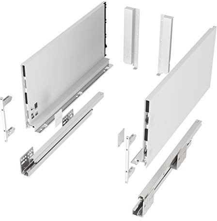 Schubkastensystem JUNKER-SLIM weiß Höhe: 199 mm Tiefe: 450 mm Soft-Close | belastbar bis 40 Kg Soft-Close Küchenschublade mit 13 mm schlanken Schubladenzargen