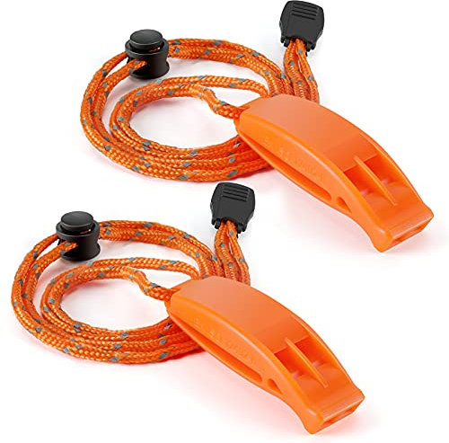 Hipat Notfallpfeife, super Laute Sicherheitspfeife mit Lanyard, ideal für Kajakfahren, Bootfahren, Schwimmen, Überleben im Wasser, Wandern, Camping, Klettern (Orange)