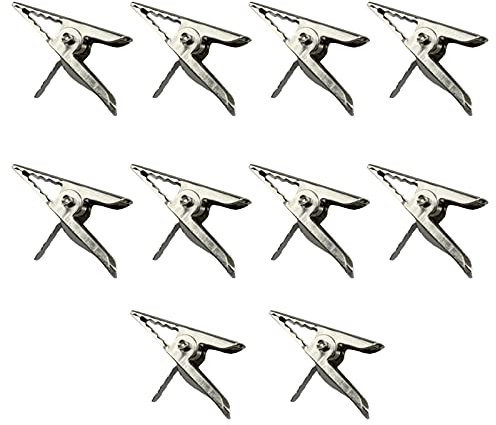 YQYAZL 10PCS Clip in lega di metallo, Glitter Poinsettia Artificiale Fiore di Natale Decorazione Accessori Albero di Natale Ornamenti Per Matrimonio Festa Decor Argento Bianco