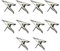 YQYAZL 10 Stück Metalllegierung Clip Glitzer Weihnachtsstern Künstliche Weihnachtsblume Dekoration Zubehör Weihnachtsbaum Ornamente für Hochzeit Party Decor Silber Weiß, A5