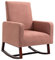HOMCOM Silla Mecedora Tapizada en Franela Sillón Balancín Relax con Asiento Reposabrazos Acolchados y Pies de Madera de Caucho Ideal Lactancia 72x75x105 cm Rosa
