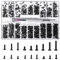 Vesaneae 500Stk Mikroschrauben Set, Laptop Reparatur Schrauben, Brillen Schrauben, Blechschrauben Sortiment mit Schraubendreher, Rundkopfschrauben, Kleine Schrauben für Computer Brillen Uhren(Schwarz)