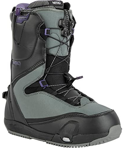 Nitro Damen Snowboards CAVE TLS '23 Step ON All Mountain Freestyle Freeride Schnellschnürsystem Boot Snowboardboot, Black-Charcoal, MP 25,0 // EU 38 2/3 // US 7,5