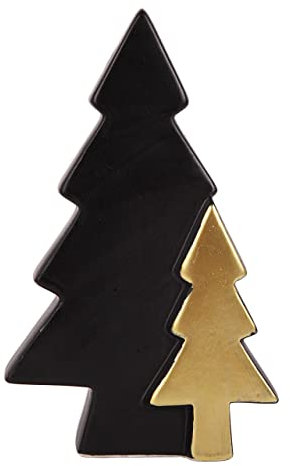 Tarrington House Weihnachtsbaum, Keramik, 22 cm Höhe, freistehend, schwarz/Gold