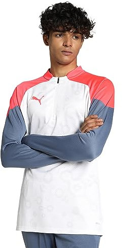 PUMA Herren Individualcup Oberteil mit 1/4-Reißverschluss Sweat, Weißfeuer-Orchidee, XXL