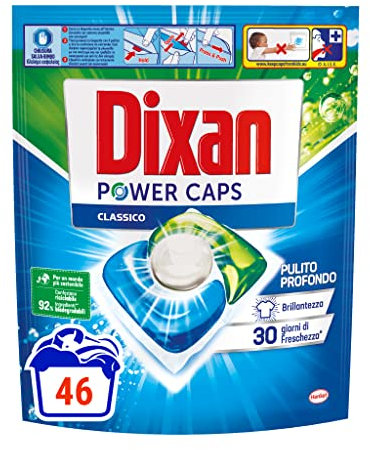 Dixan Powercaps, Detersivo Lavatrice Predosato In Capsule, confezione da 46 capsule (lavaggi)