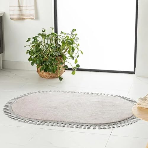 English Home Washable Area Rugs, Runner Rug with Non Slip Backing, Stain Resistant, Foldable, Boho Machine Washable Carpet Mat for Kitchen, Bathroom, Bedroom or Living Room, 80x120 cm, Gray