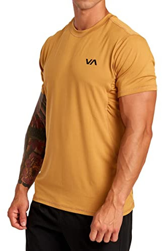 RVCA Herren Sport Vent Kurzarm Rundhals T-Shirt, Tumeric, Klein