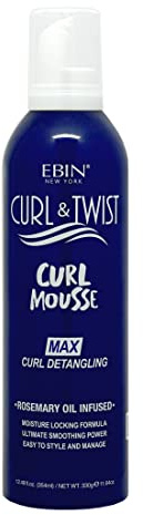 Ebin - Curl & Twist Curl Mousse Max Curl Detangling Rosemary Oil Infused - 354ml