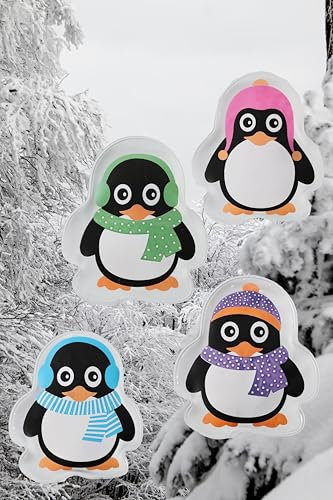 KAMACA 4er Set Taschenwärmer Pinguine Taschenheizkissen Handwärmer Taschenofen schnell Wieder warme Hände Wiederverwendbare Wärmekissen (4er Set Pinguine)