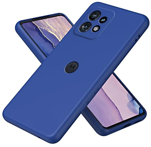 WBWONE Cover per Motorola Moto Edge 40 Pro Case, Custodia in Morbida Silicone TPU con Fodera in Tessuto Anti-Graffio Antiurto Protettiva Shell Bumper - Blu