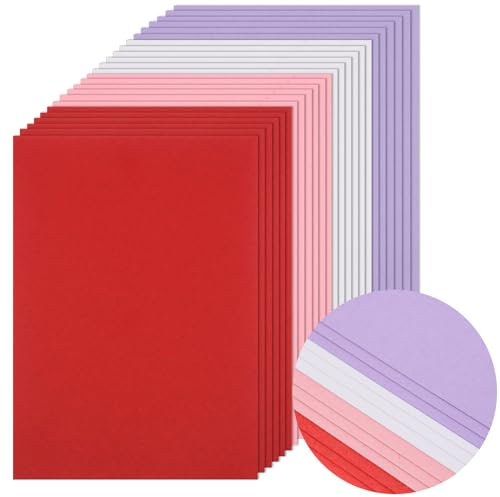 240 Blatt Valentinstag-Kartonpapier, 21,6 x 27,9 cm, Rot, Rosa, Weiß, Lila, Kartonpapier, 180 g/m²/29,5 kg, mittelschwer, Karton, A4, Druckerpapier für Kunst und Handwerk, Einladungen, Grußkarten