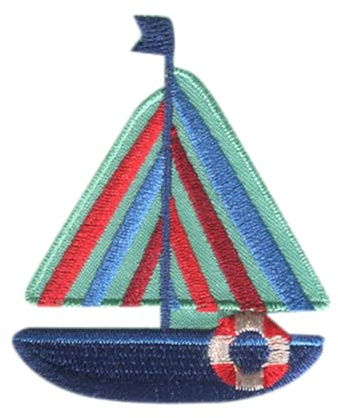 Catch the Patch Schiff Segelboot Aufnäher zum Aufbügeln 5,1 x 6 cm Bügelbild für Kinder Erwachsene mit Nordsee Hafen Vintage Original, Bügelpatch Patches Bügelflicken Geschenk