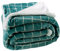 SoNiT home decor | Coperta Matrimoniale - Plaid Matrimoniale - Coperta Pile Matrimoniale - Morbida - Calda - Per Divano - Letto - 230x200 Disegno Quadri Verde