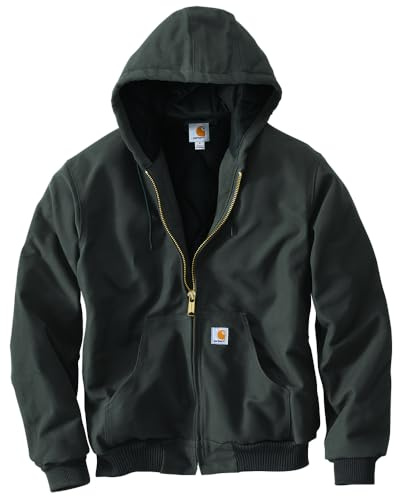 Carhartt Men's J140 Loose Fit Firm Duck Insulated Flannel-Lined Active Jac, Gravel, L