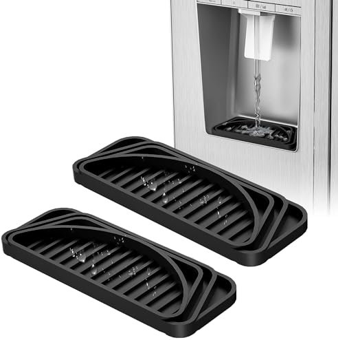 LONGHAO 2 pcs Bandeja De Goteo del Refrigerador,Dispensador De Agua Almohadilla Absorbente,Refrigerador Goteo Bandeja Catcher,Cortable,para Refrigerador Dispensadores de Agua