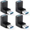 KUOQIY 4 Stücke USB 3.0 Winkel Adapter 90° Grad Winkeladapter, USB 3.0 Stecker auf Buchse Winkeladapter Eckadapter, Nach Oben und Unten USB 3.0 Adapter, USB Winkelstecker Kupplung